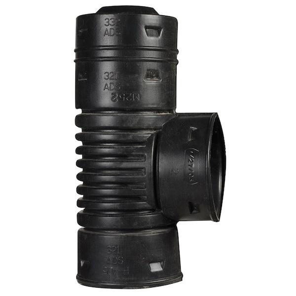 Advanced Drainage Systems Advance Drainage Systems 3 in. Snap X 3 in. D Snap Polyethylene 10 in. Blind Tee 1 pk 0341AA - main